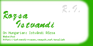 rozsa istvandi business card