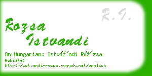 rozsa istvandi business card